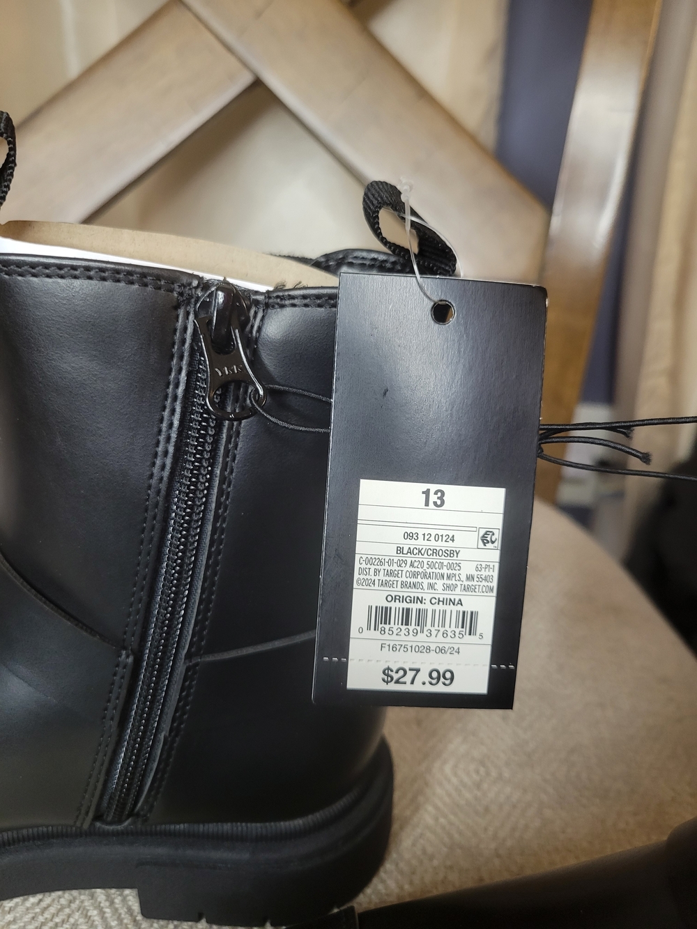 Kids Art Class Black Faux Leather Zip Chelsea Boots with Harness Detail - Picture 5 of 8